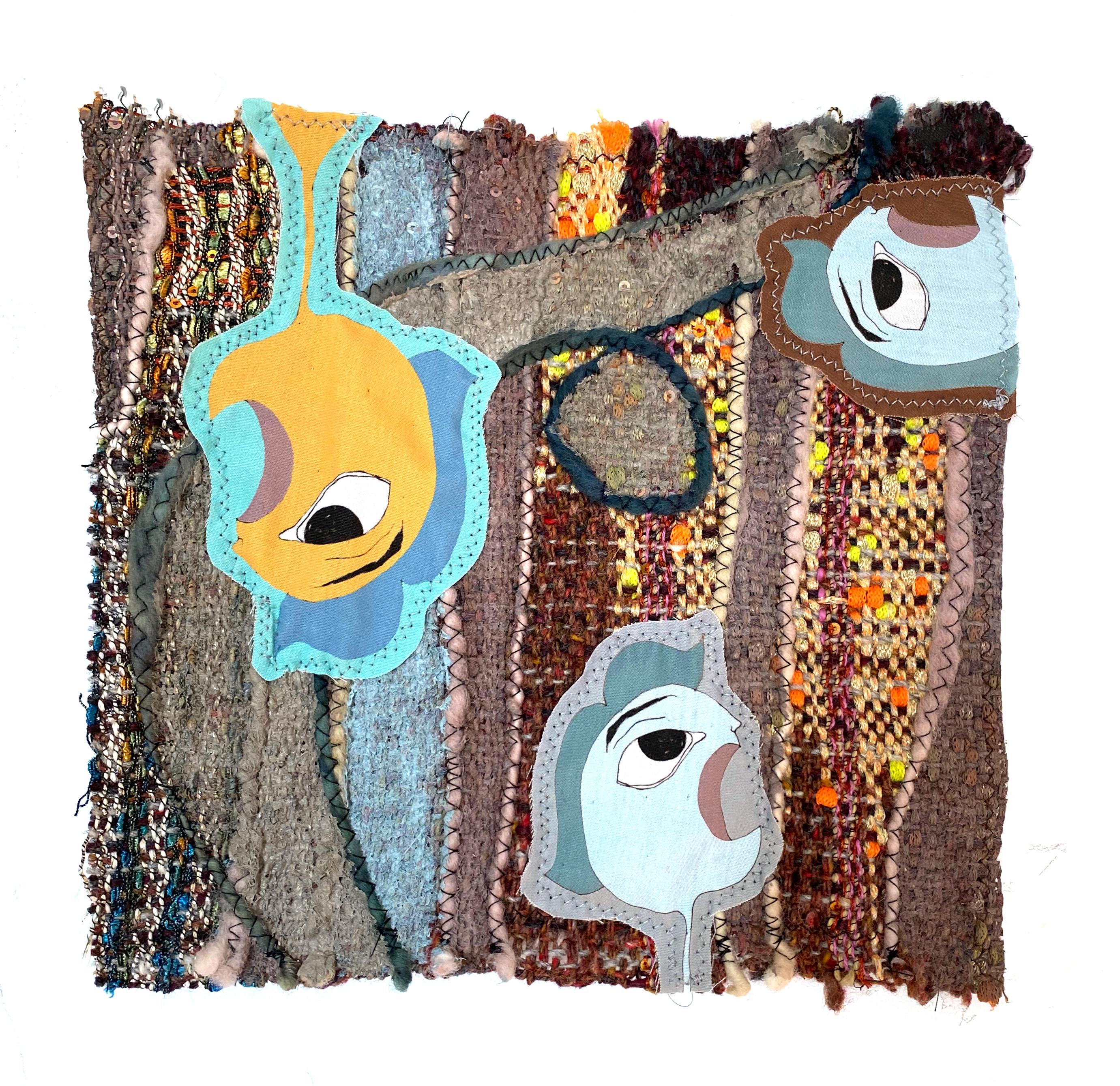 Small textile wall hanging: 'Caroline' - Mixed Media Art by Juliet Martin