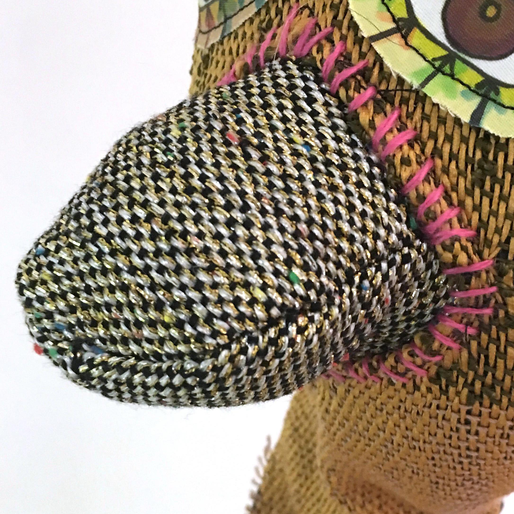 Handwoven Textile Sculpture: 'I am Puppet' (beak) 1