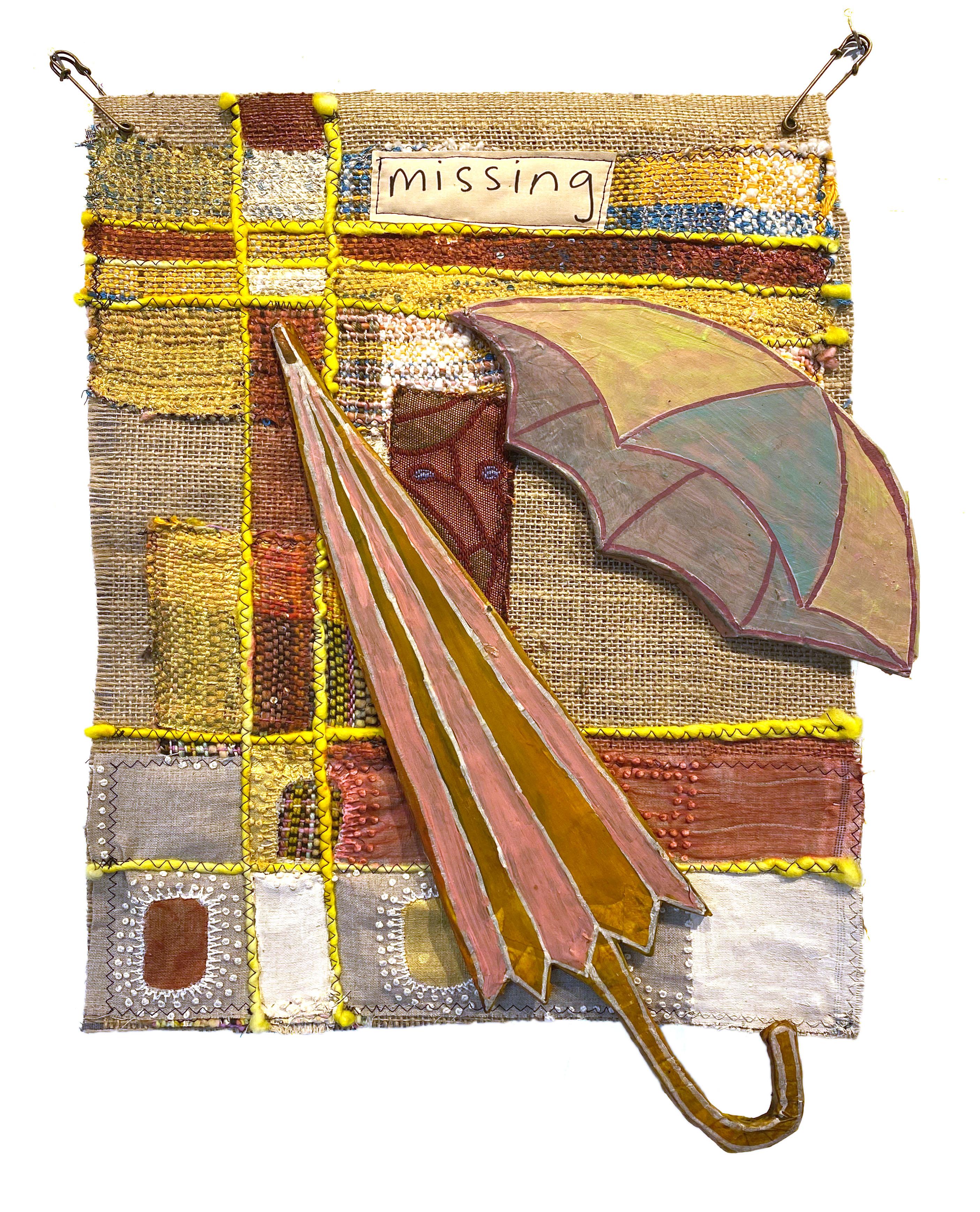 Juliet Martin Still-Life Painting - Textile wall hanging: 'Parasol'