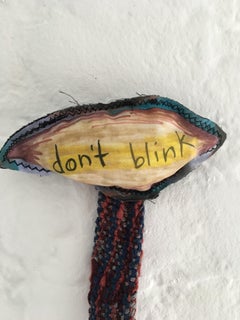Handwoven textile Wall Hanging: 'Don't Blink'