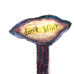 Handwoven Textile wall Hanging: 'Don't Blink'