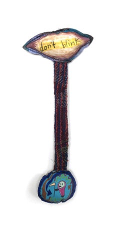 Handwoven Textile wall Hanging: 'Don't Blink'