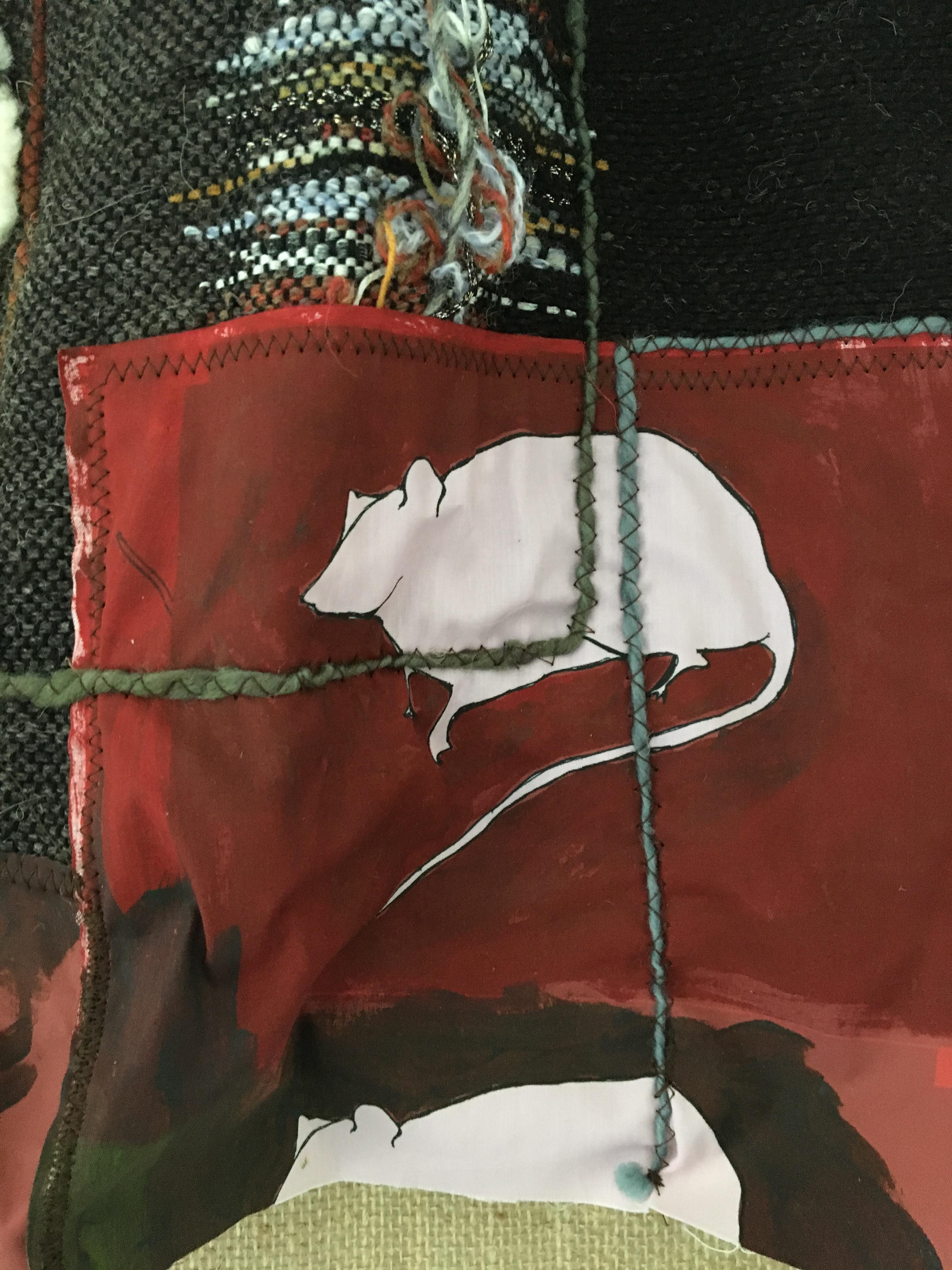 Textile Handwoven Wall Hanging: 'Rat Race' 5
