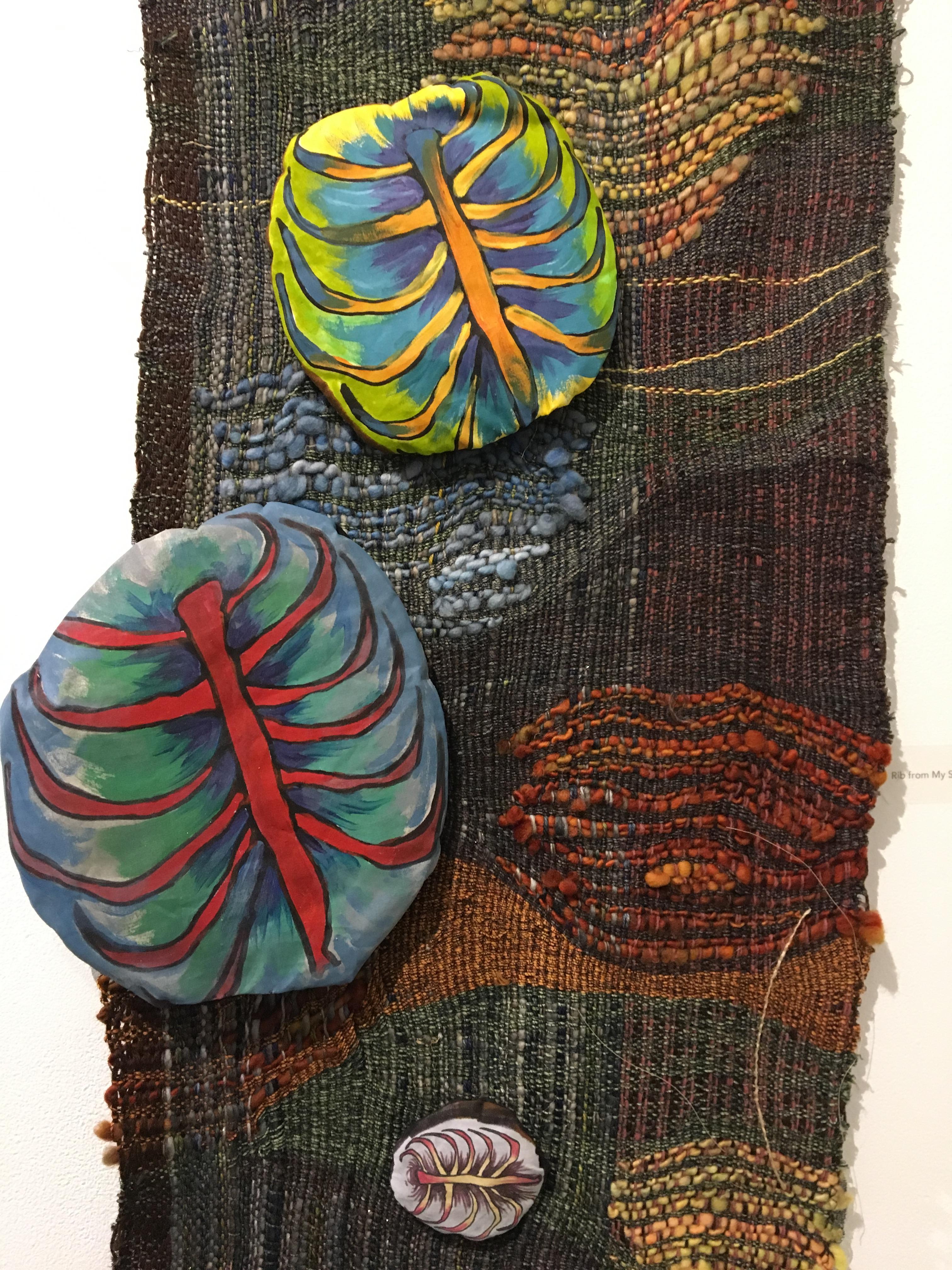 Textile Handwoven Wall Hanging: 'Rib from My Side Small' - Contemporary Mixed Media Art by Juliet Martin