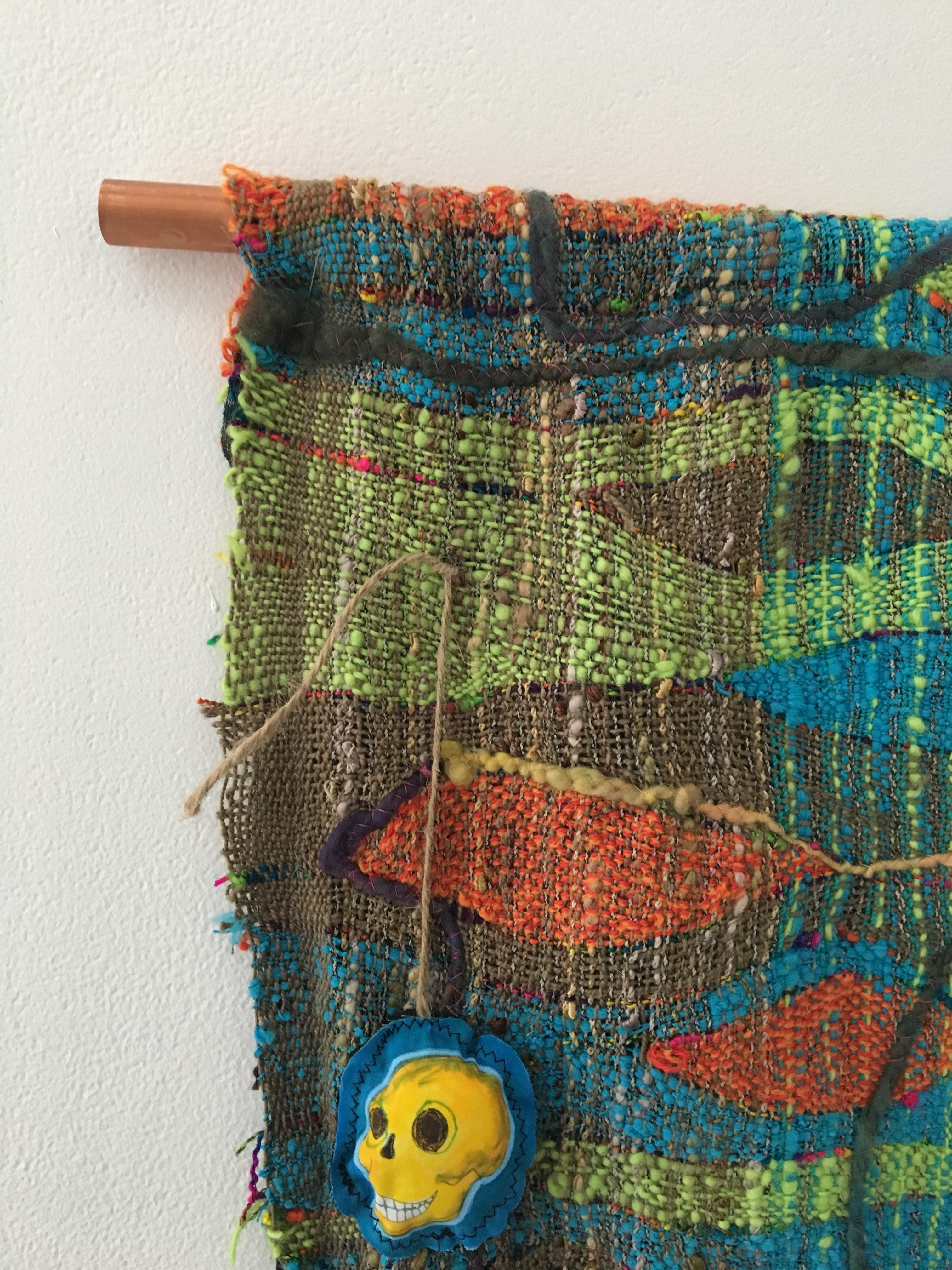 Textile Handwoven Wall Hanging: 'Roost' - Sculpture by Juliet Martin