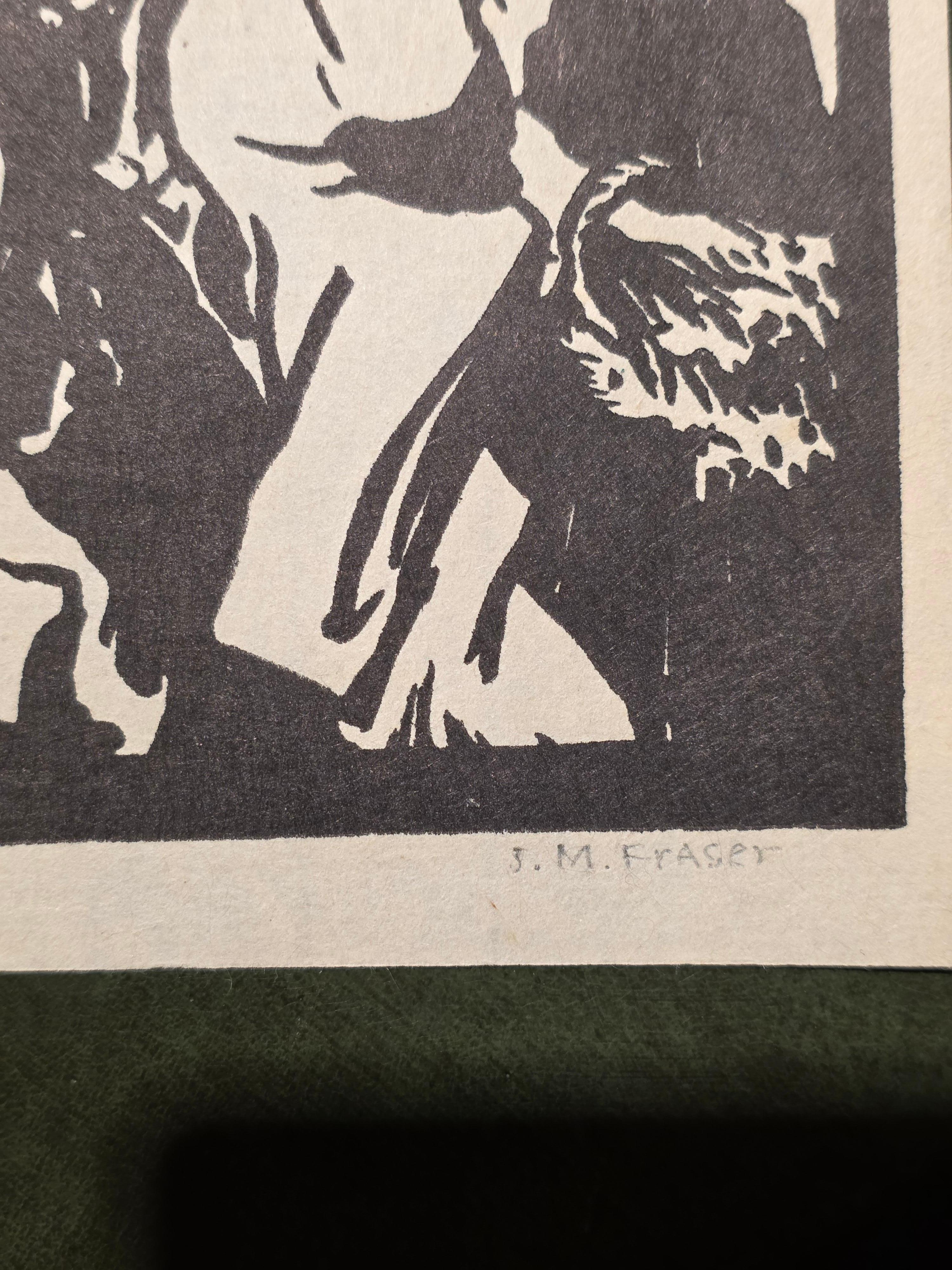 Art déco Juliet May Fraser Gravure sur bois originale Circa 1935 en vente