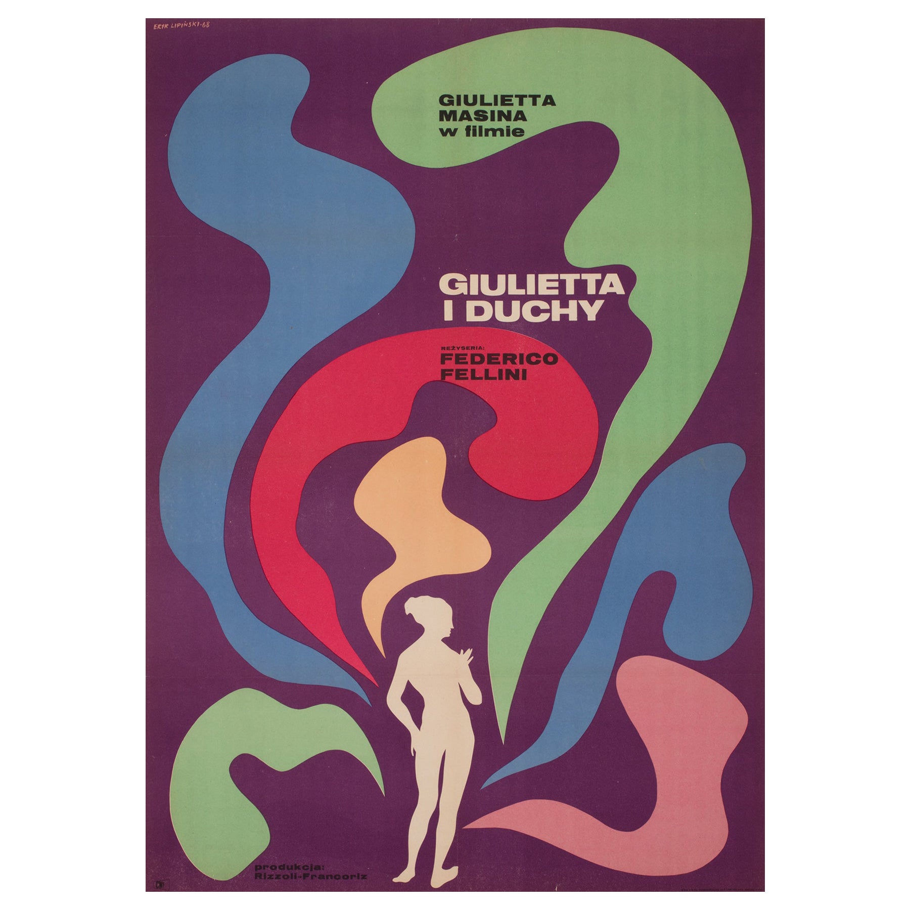 JULIET OF THE SPIRITS, polnisches A1-Filmplakat, ERYK LIPINSKI, 1968