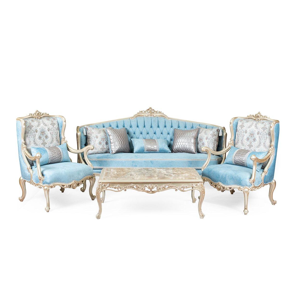A beautiful Juliet style sitting room (5 PIECES), 20th century. 

Add a touch of wonder to your home with this eye watering piece of delight living room. The four-piece art is upholstered with dense quality sponge mounting its beechwood. This