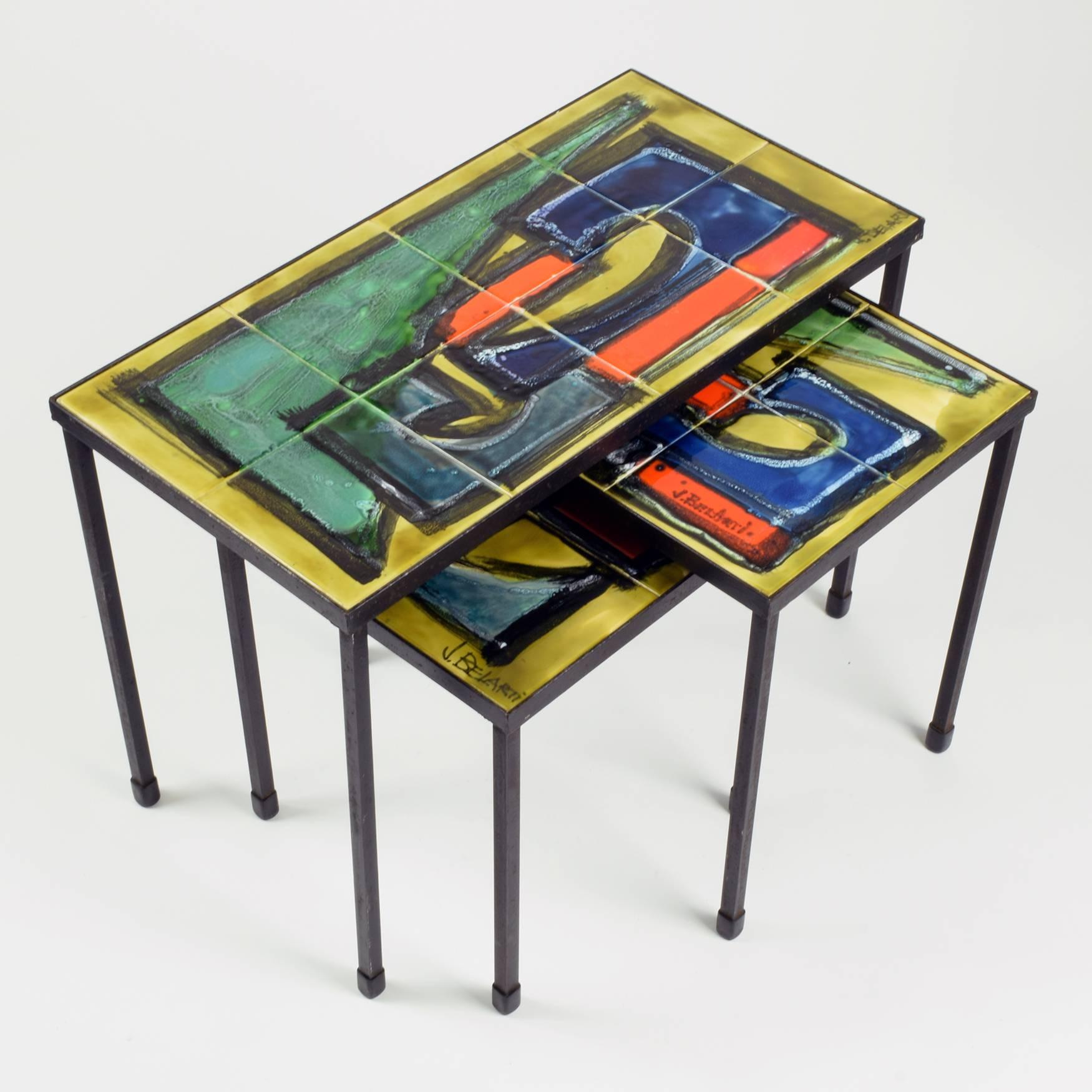 Mid-Century Modern Juliette Belarti, Nesting Tables, Set of Three, circa 1960