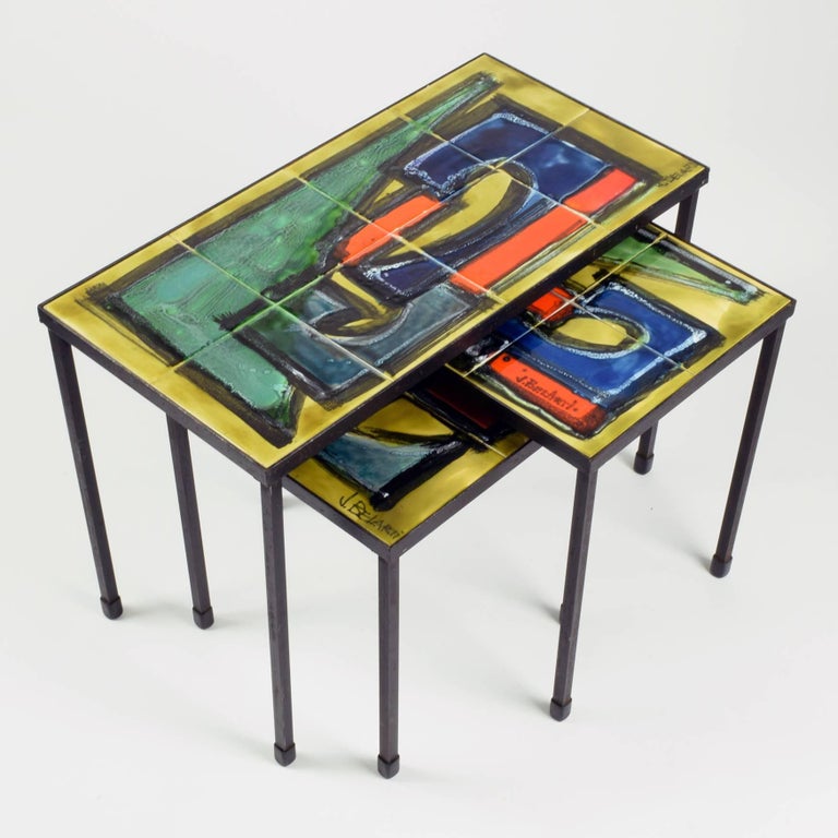 Mid-20th Century Juliette Belarti, Nesting Tables, Set of Three, circa 1960 For Sale