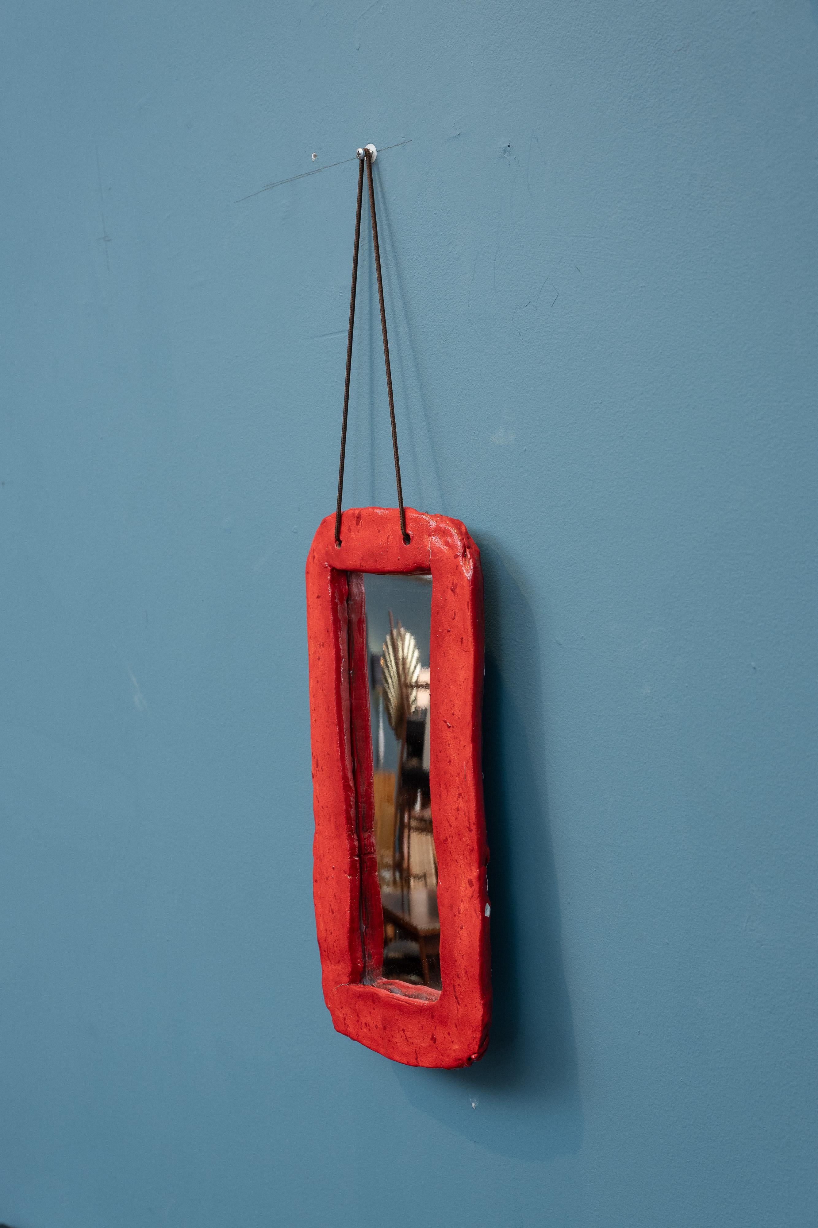 Fin du 20e siècle Juliette Derel Miroir mural émaillé à la main, France en vente