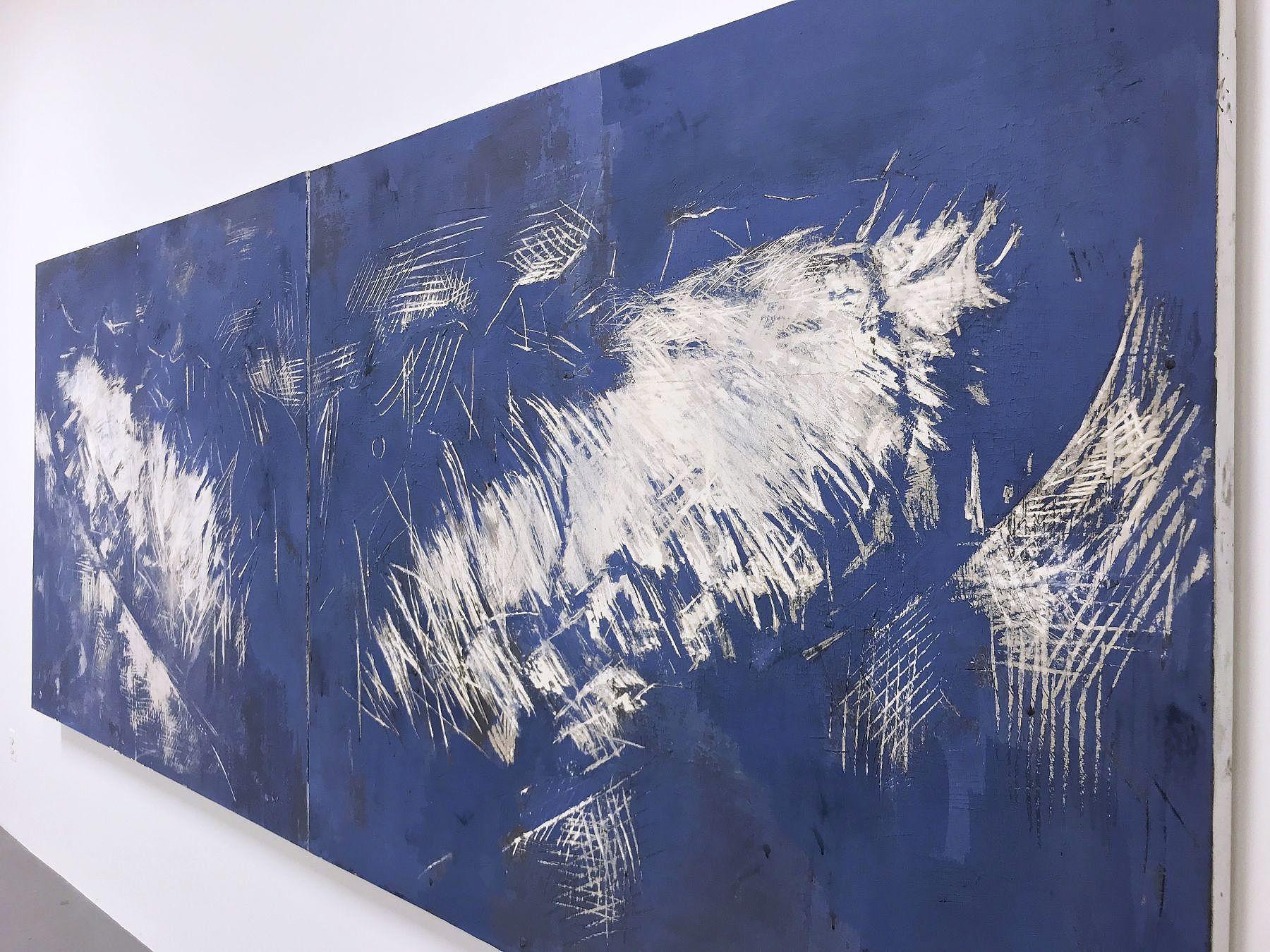 JULIETTE DUMAS, Whale Fluke (Le Grand Bleu) - Contemporary Painting by Juliette Dumas
