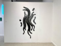 Metal Wall Sculpture, Abstract Snake-Like w/ Scales, Multi-Piece Installation