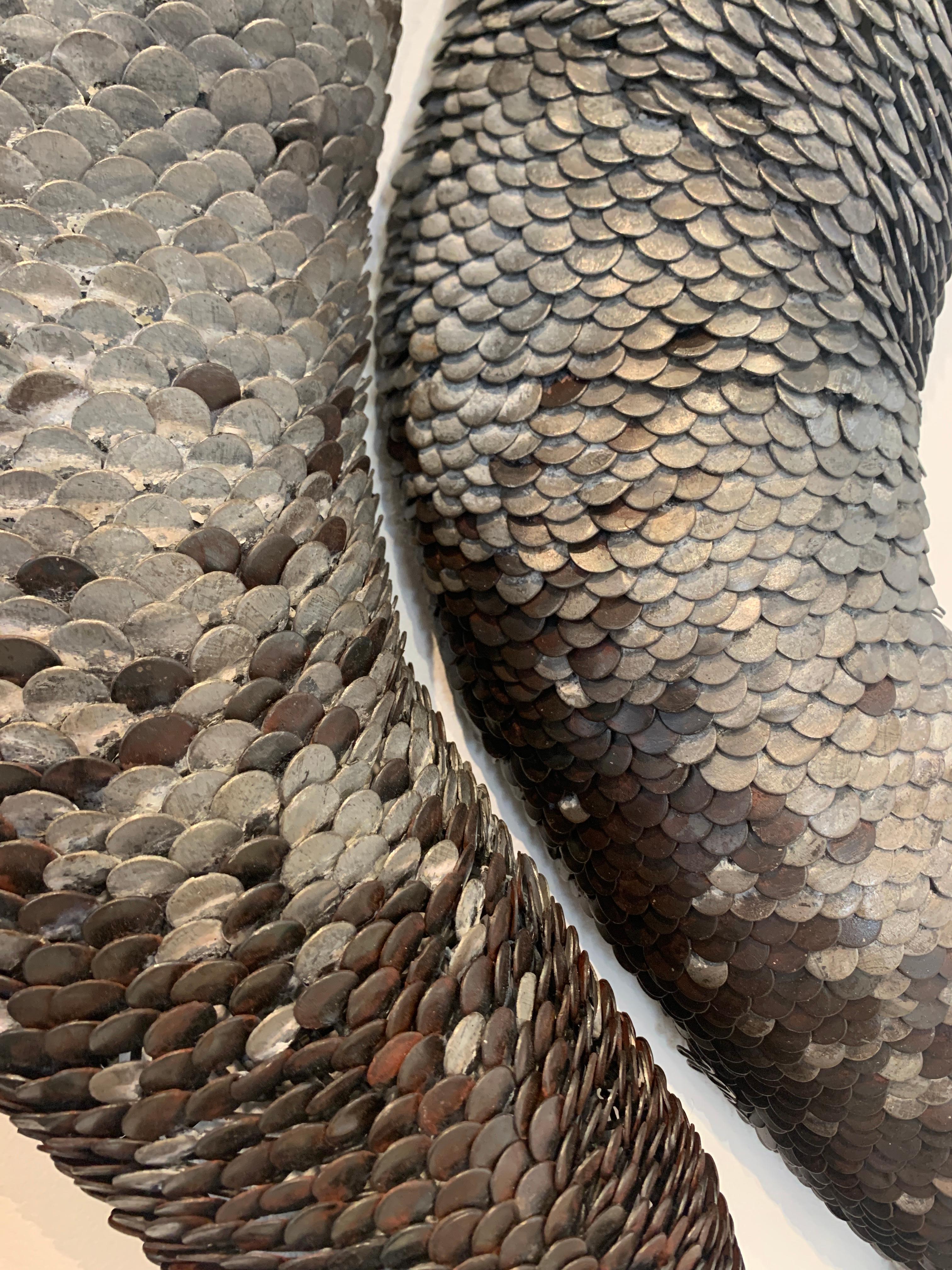 Scultura da parete in metallo 3d con scaglie 