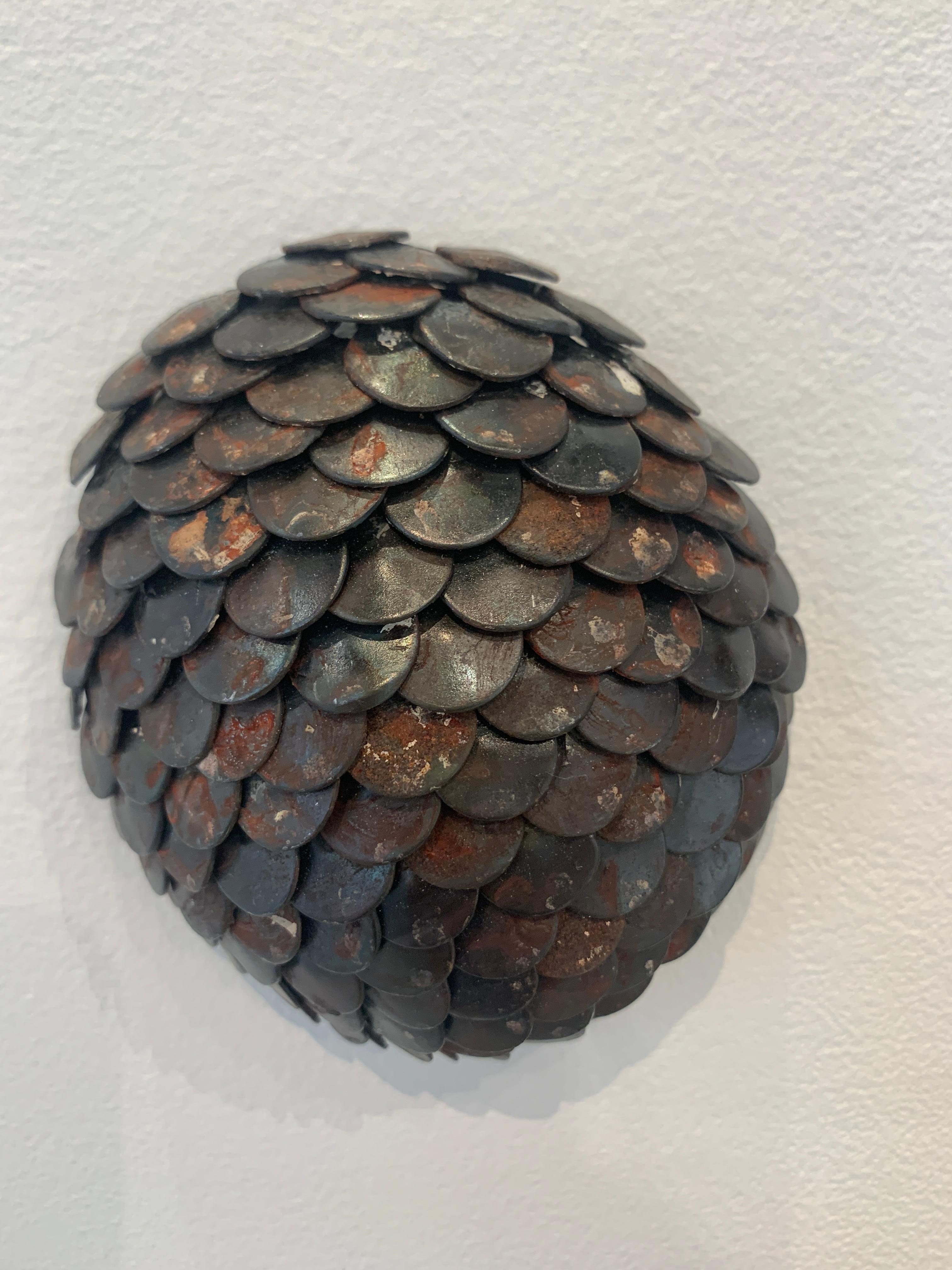 Scultura da parete in metallo 3d con scaglie 