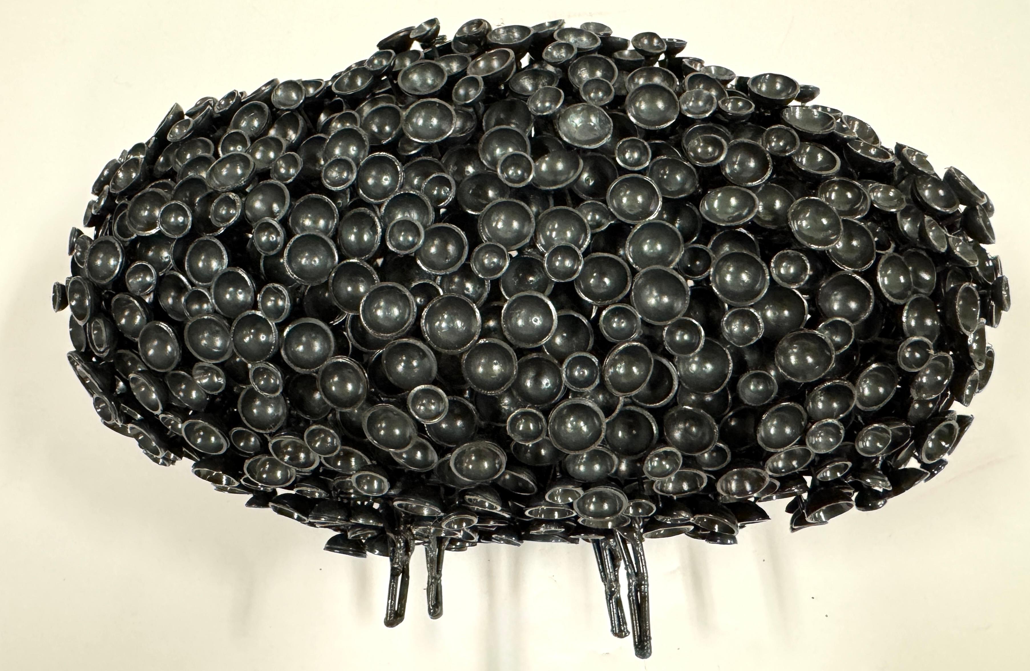 Metal Sculpture, Small Tabletop 3d Iron Wire, Oval, Sheep, 2023 For Sale 7