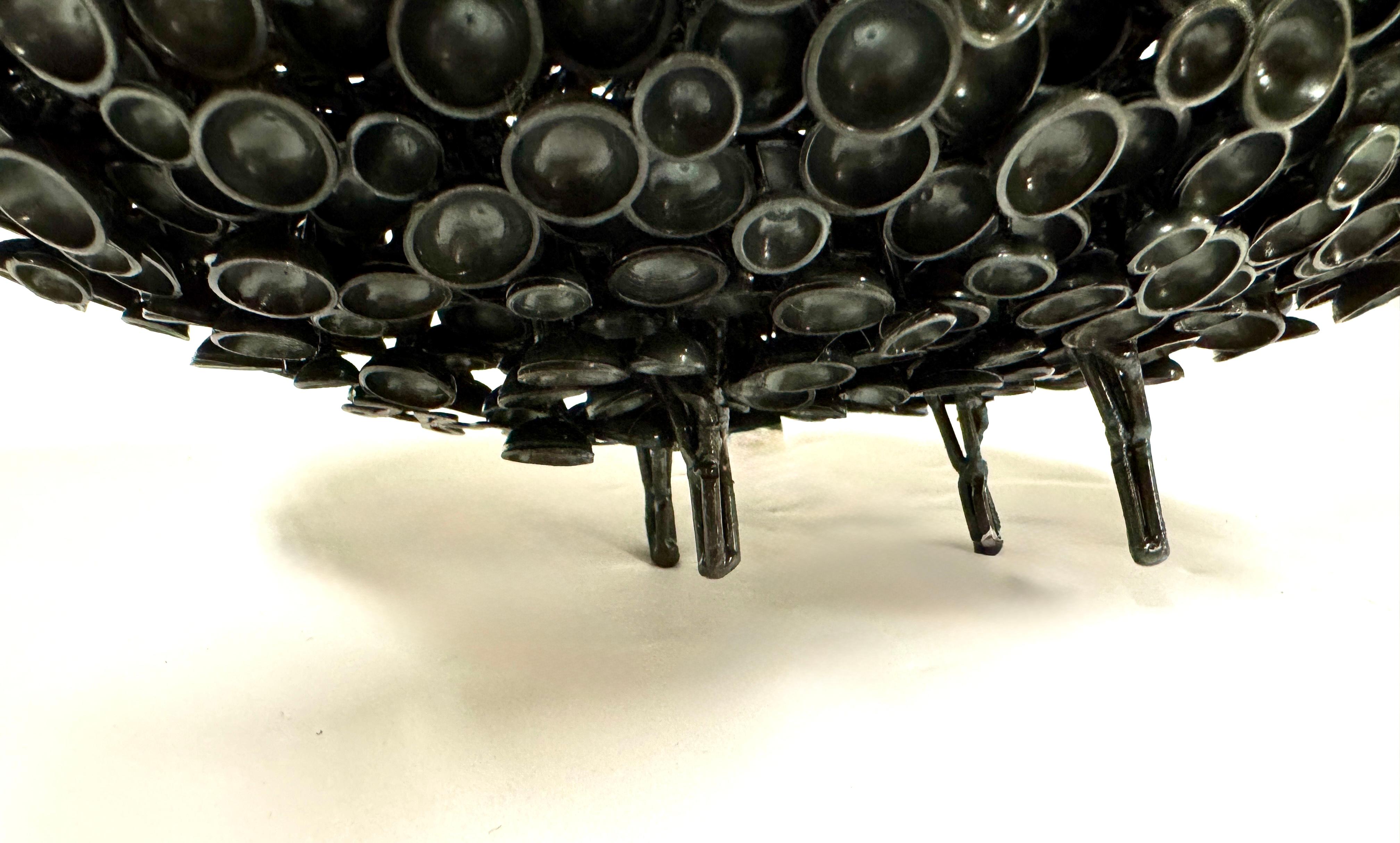 Metal Sculpture, Small Tabletop 3d Iron Wire, Oval, Sheep, 2023 For Sale 4