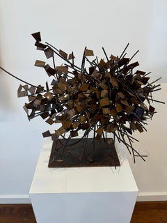 Metal Sculpture -- Tabletop 3-d Tree, Iron Wire, 2020