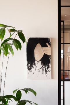 Peinture figurative sur tissu ancien, 2023 - 'Femme fantôme'