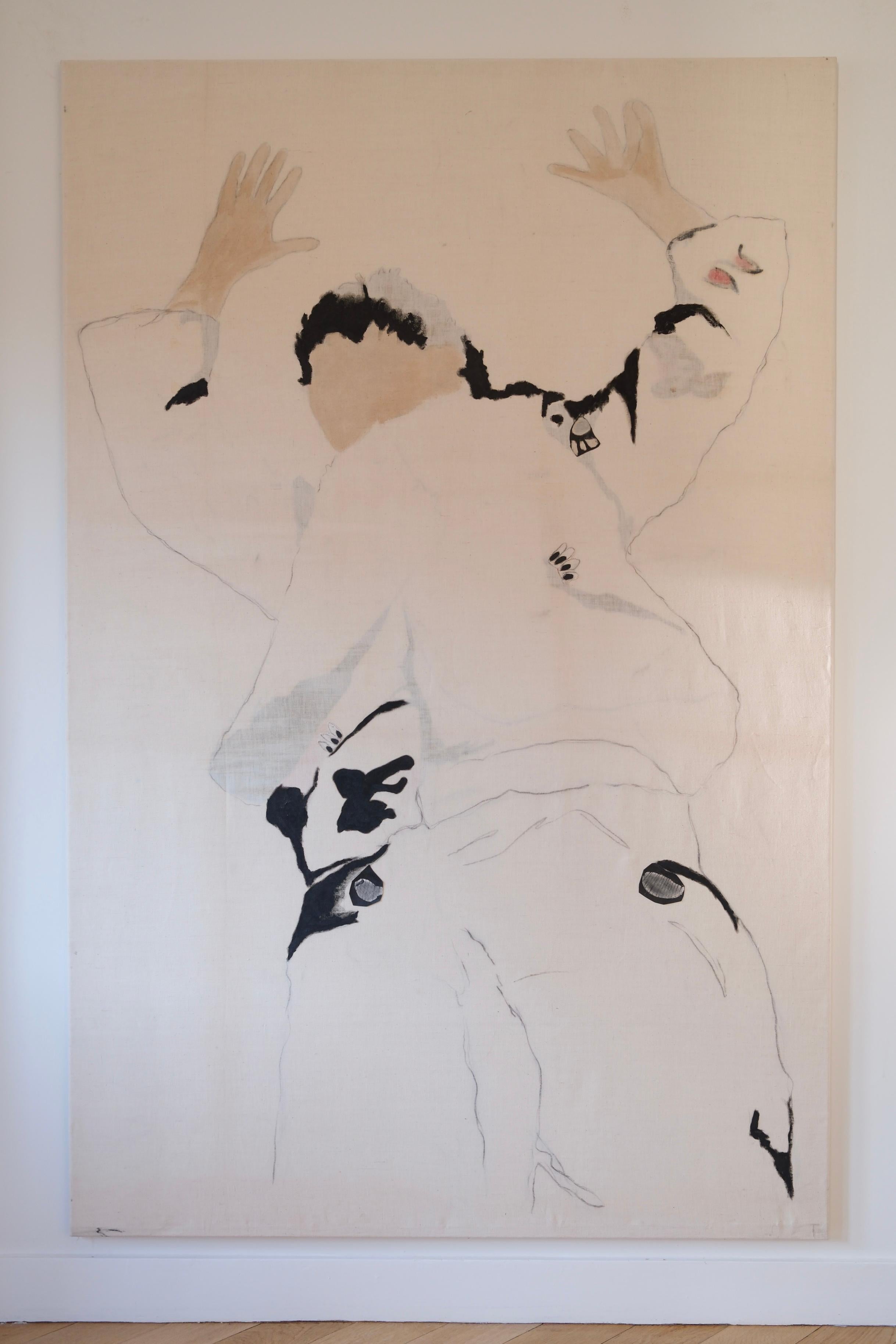 Large Painting - Hand’s up (a single boy from Michigan) - Juliette Lemontey For Sale 1