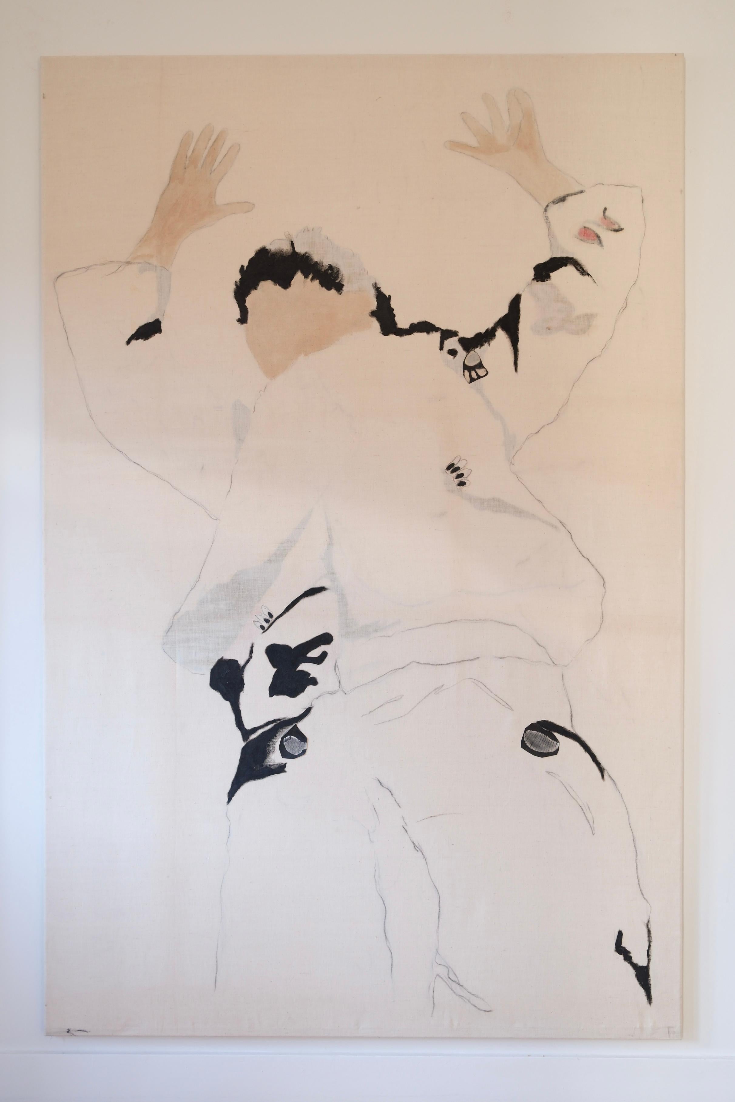 Large Painting - Hand’s up (a single boy from Michigan) - Juliette Lemontey For Sale 3