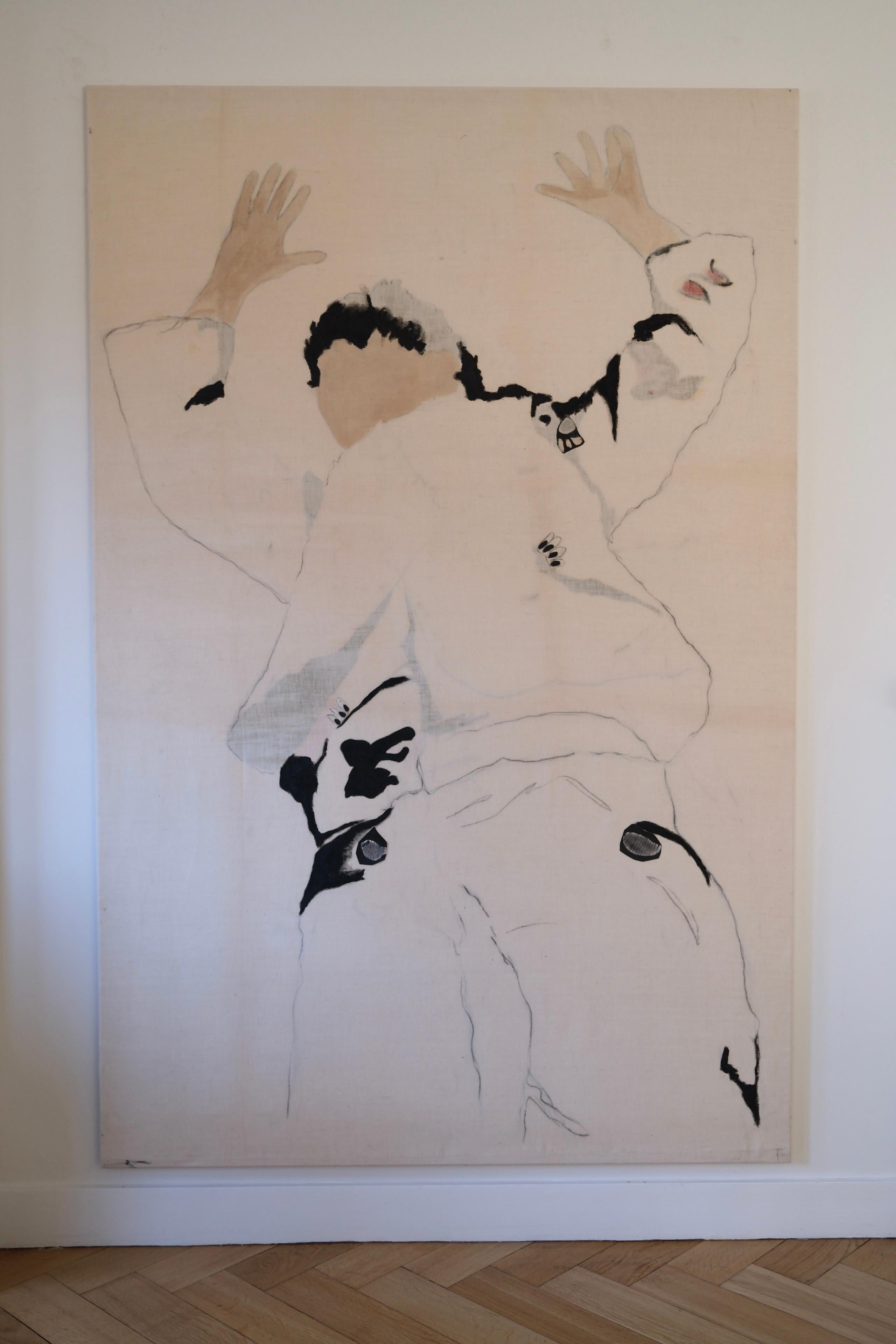 Large Painting - Hand’s up (a single boy from Michigan) - Juliette Lemontey For Sale 5