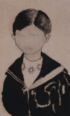 Retrato Poético en Lienzo Crudo con Tinta sobre Lienzo Viejo 2015 "Petit boy"