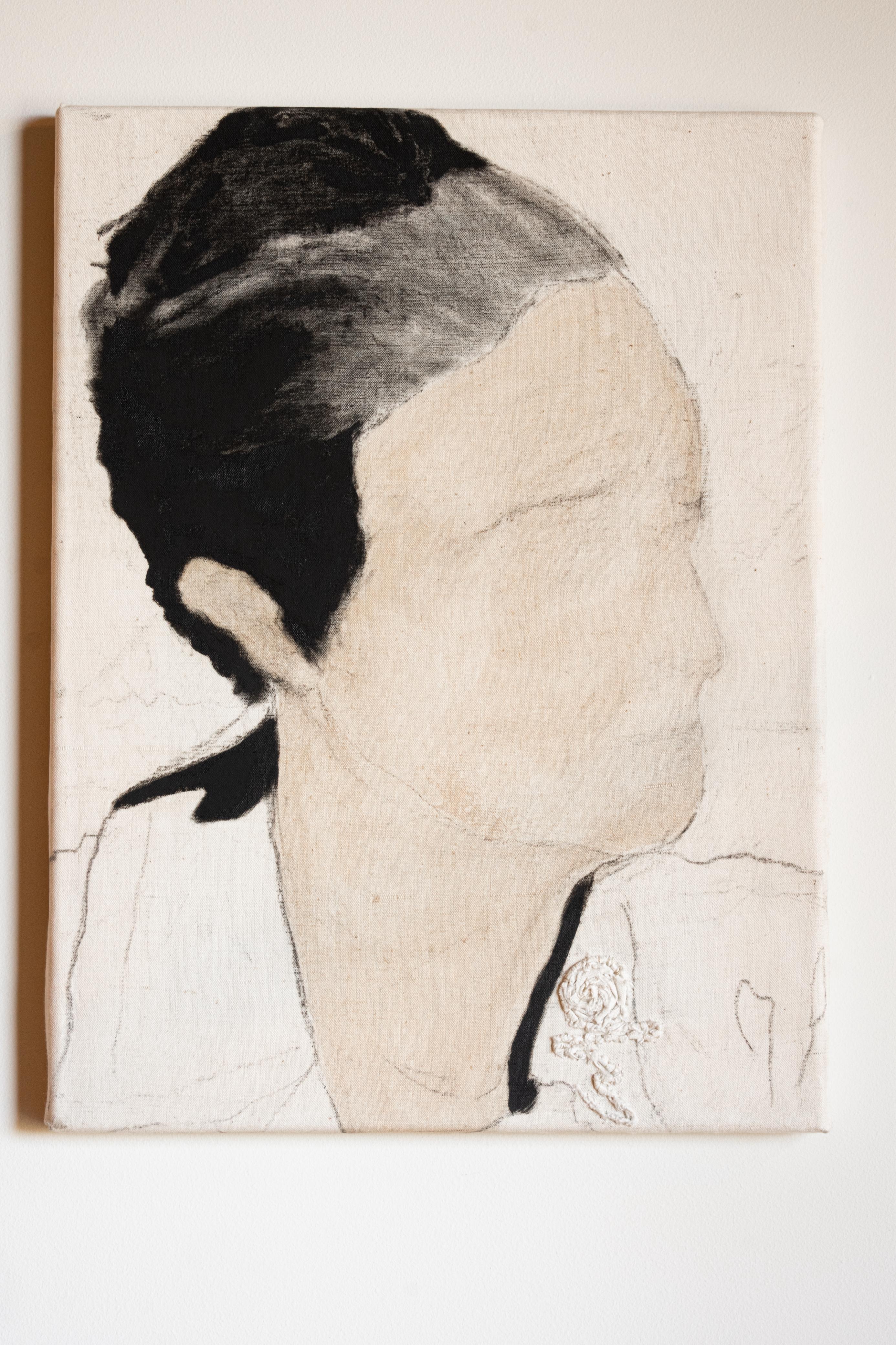 Portrait en toile brute poétique, 2022 