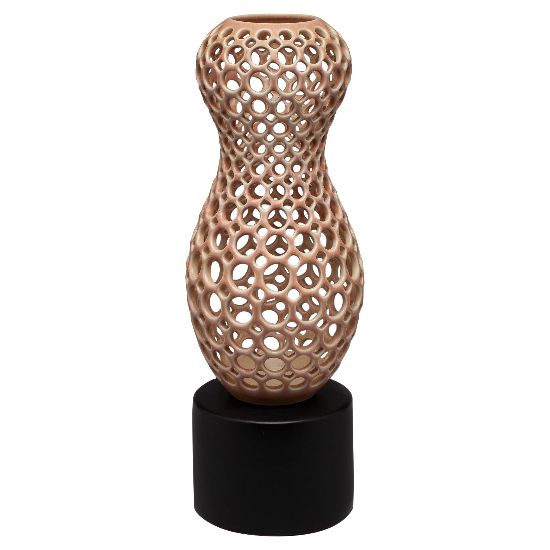 Juliette Pierced Ceramic Sculpture, Blush For Sale