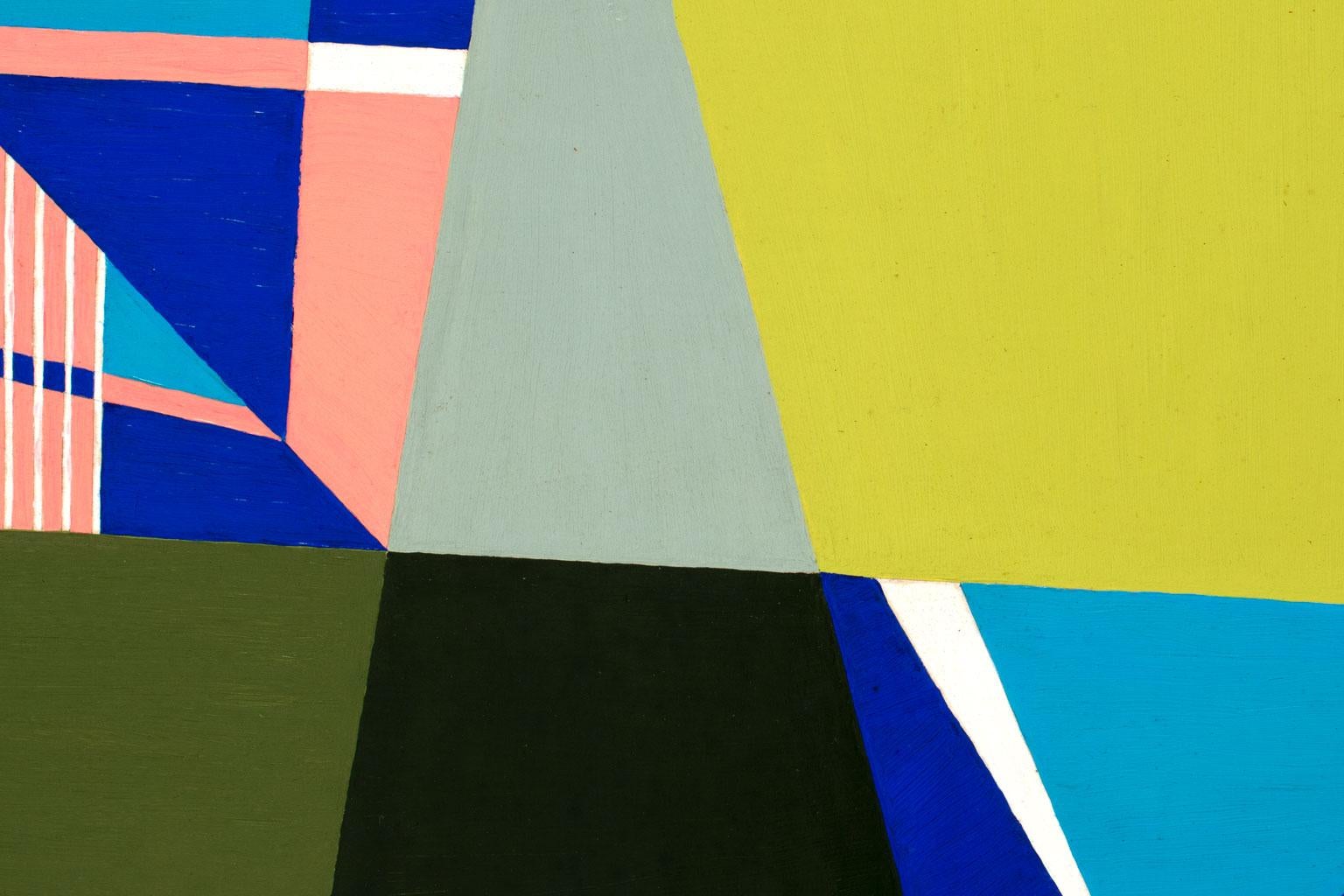 Pittura a olio su masonite con astrazione geometrica di Juliette Steele, incorniciata in vendita 4