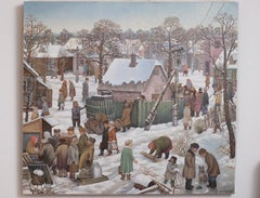 Julij Anatolevic VEDERNIKOV Winter Scene in a Russian Village