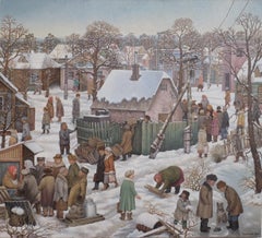 Julij Anatolevic VEDERNIKOV Winter Scene in a Russian Village