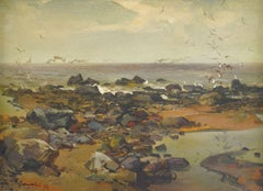 Soirée en mer. 1977, toile, huile, 73x100 cm