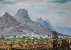 Paesaggio con montagne, sud della Francia. Olio su cartone su tela, 38x53 cm