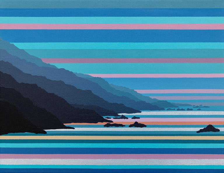 Julika Lackner 'Harmony in Turquoise and Pink Big Sur,' Acrylic
