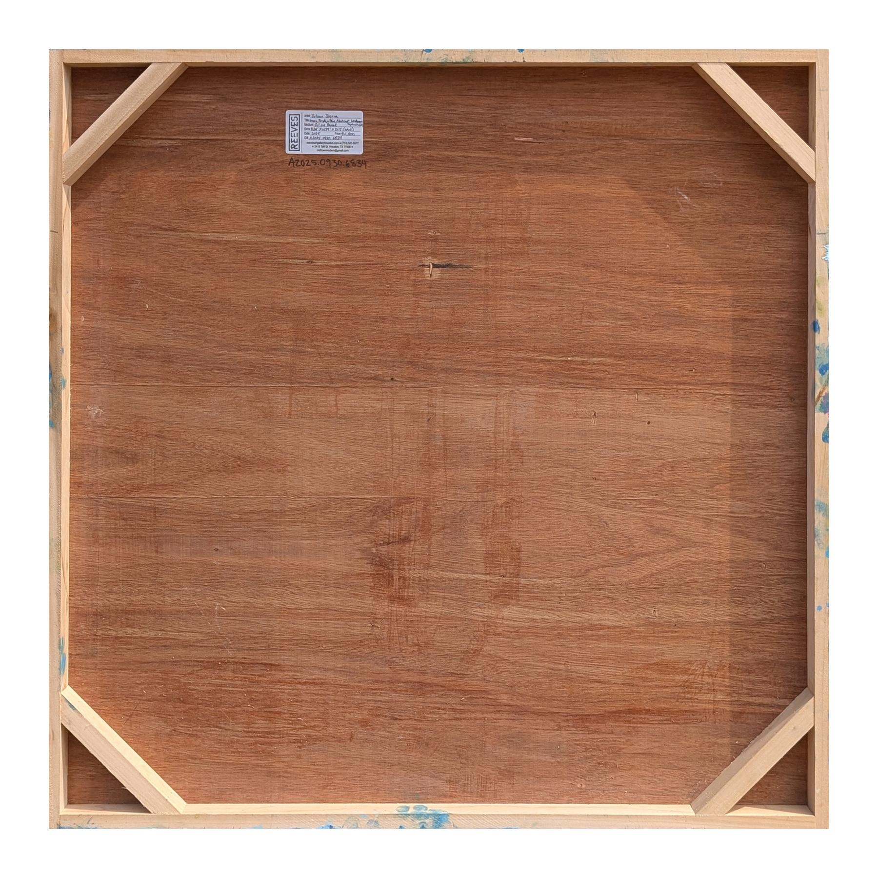 Pintura al óleo díptica contemporánea de paisaje abstracto en tonos verdes, azules y morados en venta 14