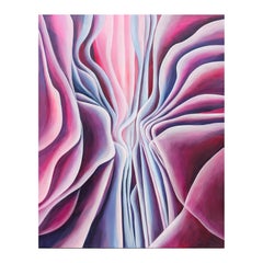 Contemporary Purple and Pink Abstract Organic Landscape Painting