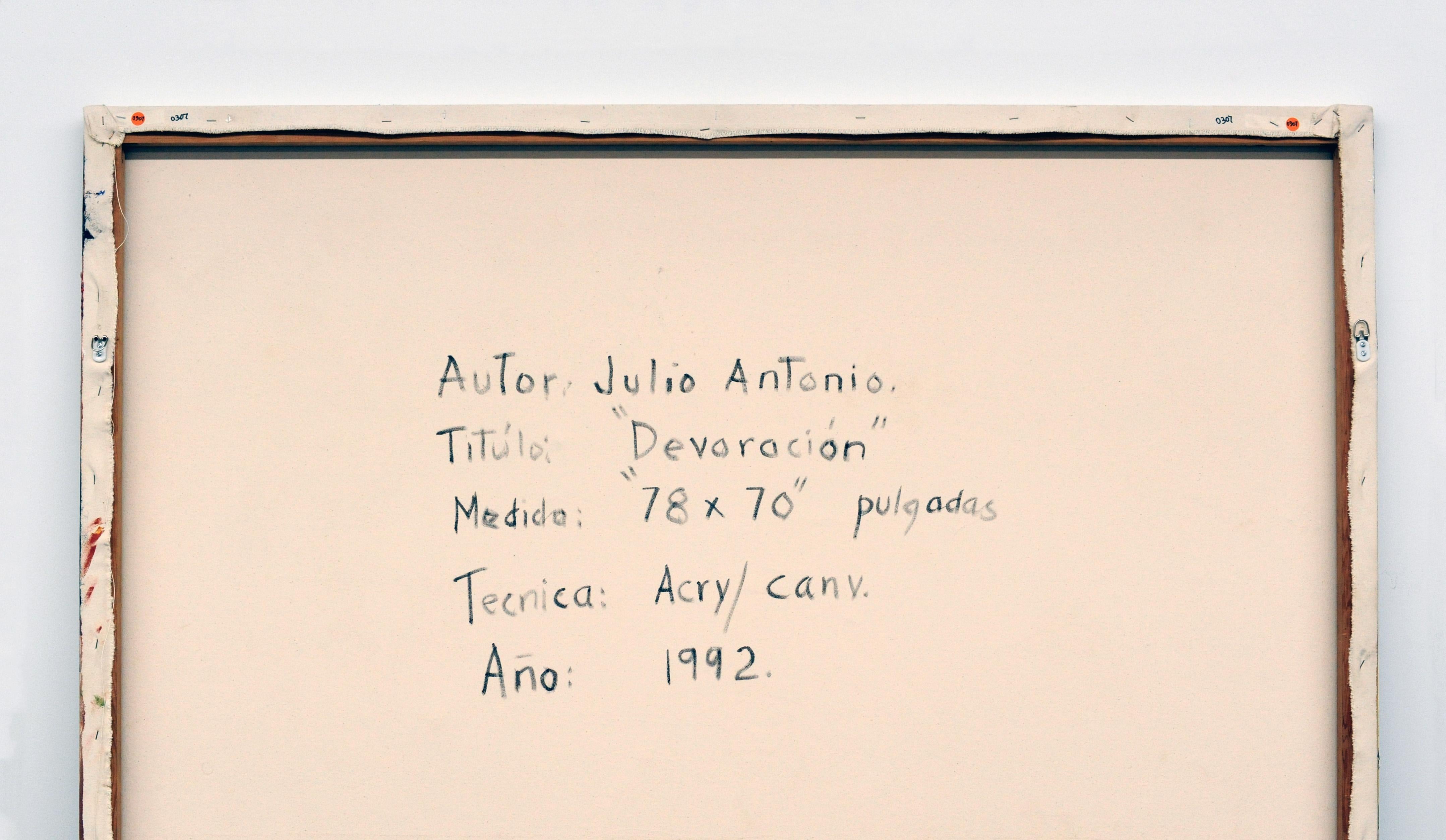 Lateinamerikanische kubanische Malerei von Julio Antonio's Devoroción  (Hingabe), 1992 im Angebot 4