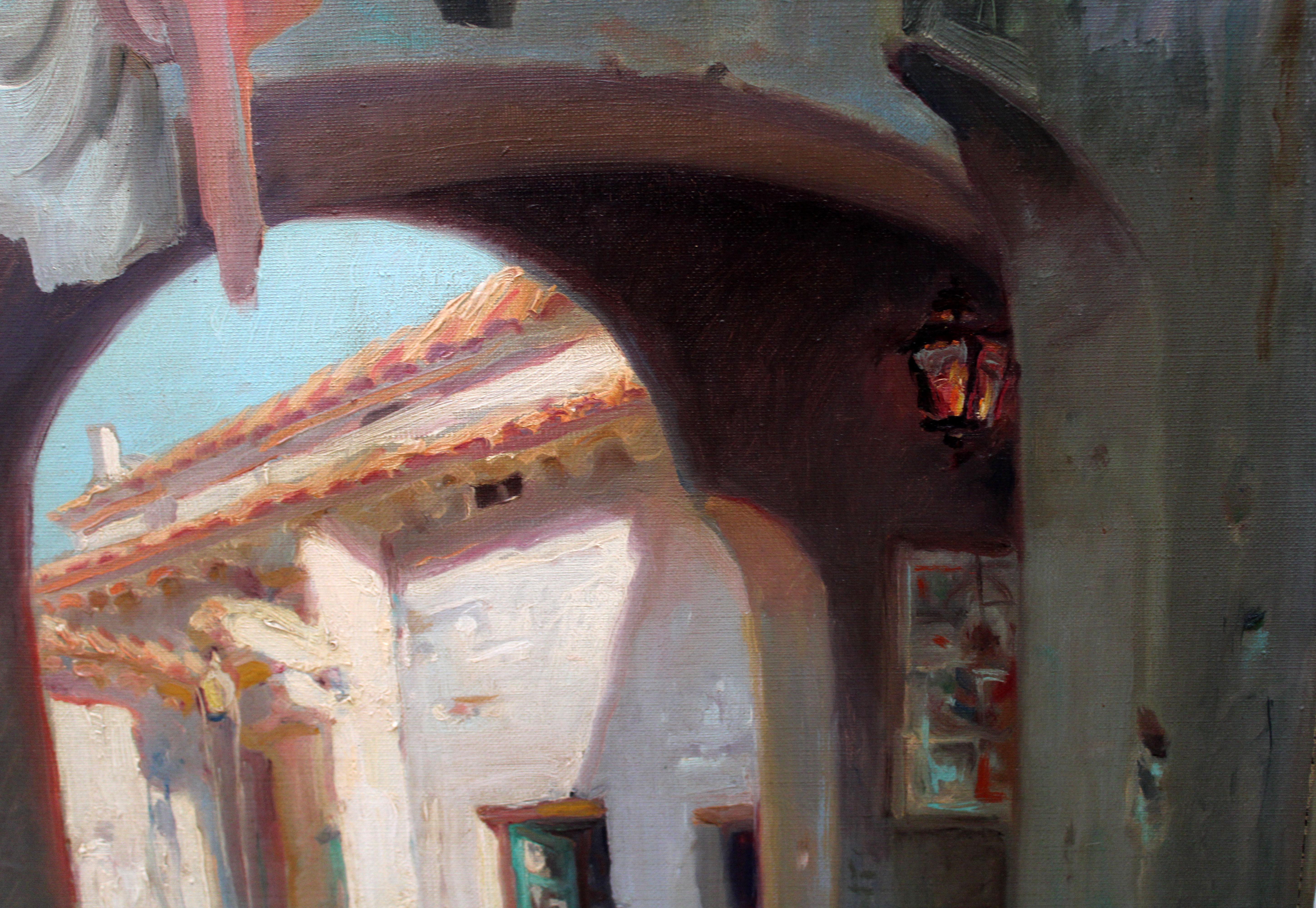 Óleo sobre tela - Calle con arcada im Angebot 1