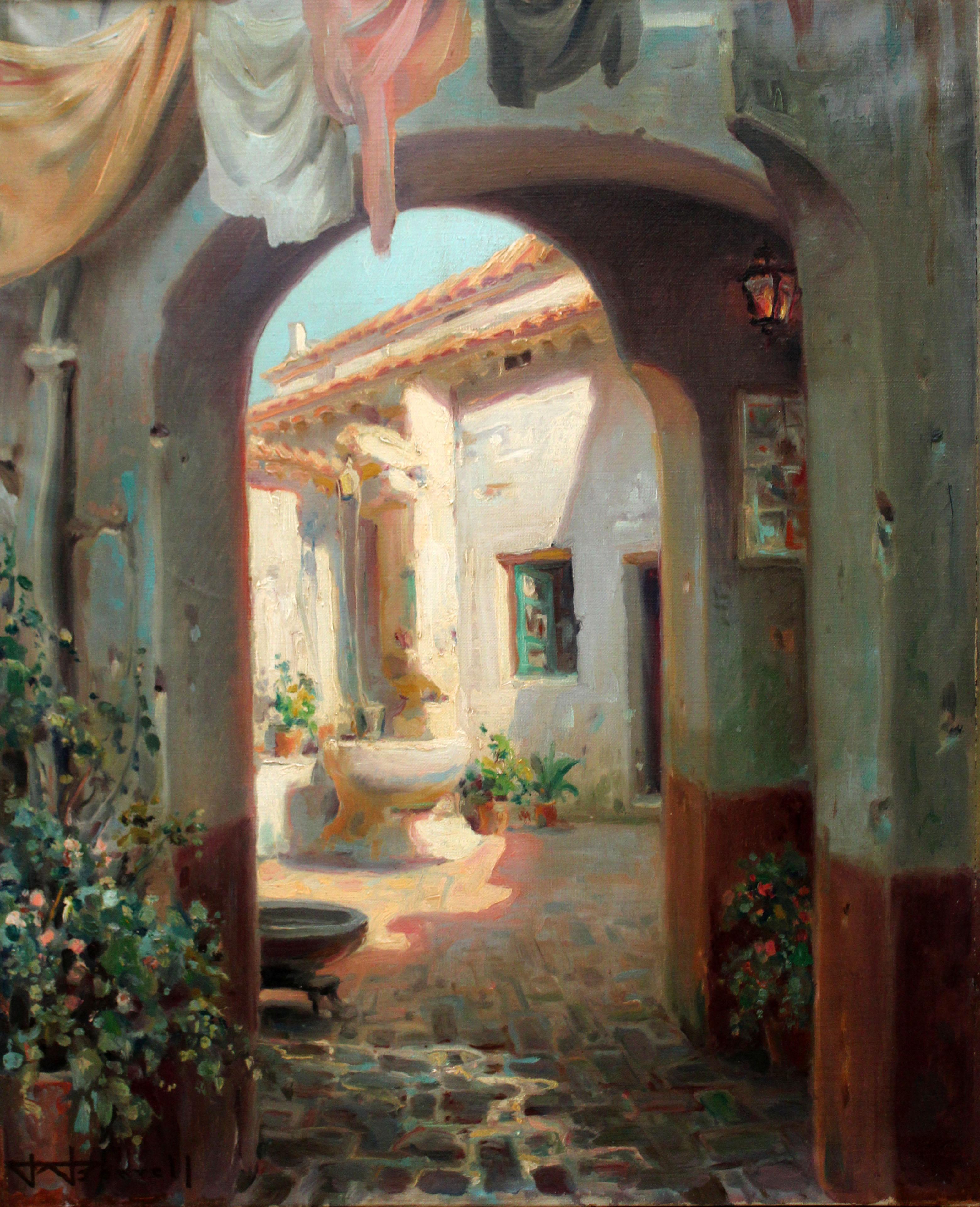Óleo sobre tela - Calle con arcada