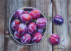 "Ciruelas / Plums". Contemporary, Realism, food, figurative