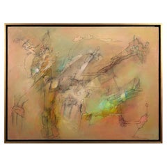 Julio daCunha Signed Modern Abstract Figurative Oil Painting on Canvas 2010