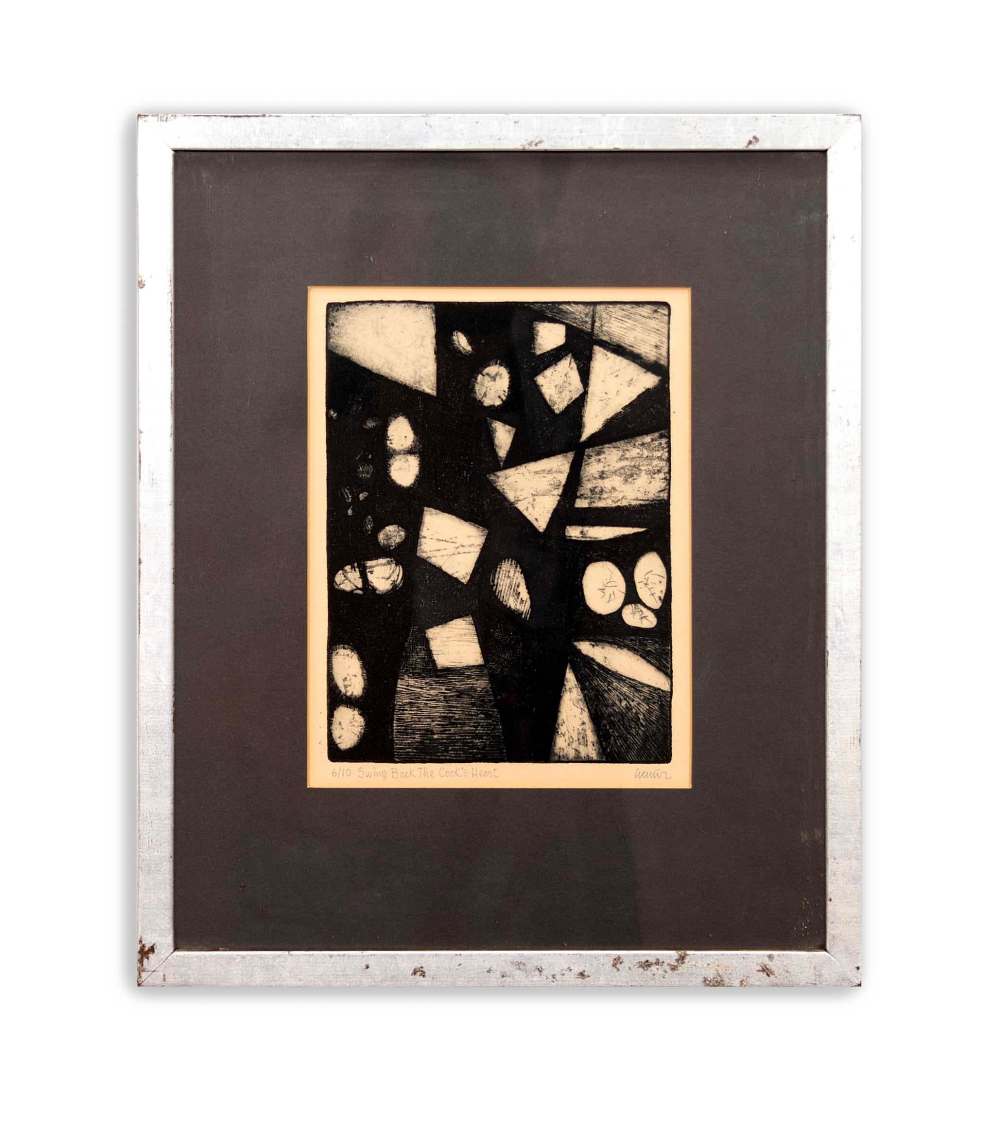 American Julio daCunha Swing Back the Cock's Heart Engraving Etching on Paper 6/10 1960s For Sale