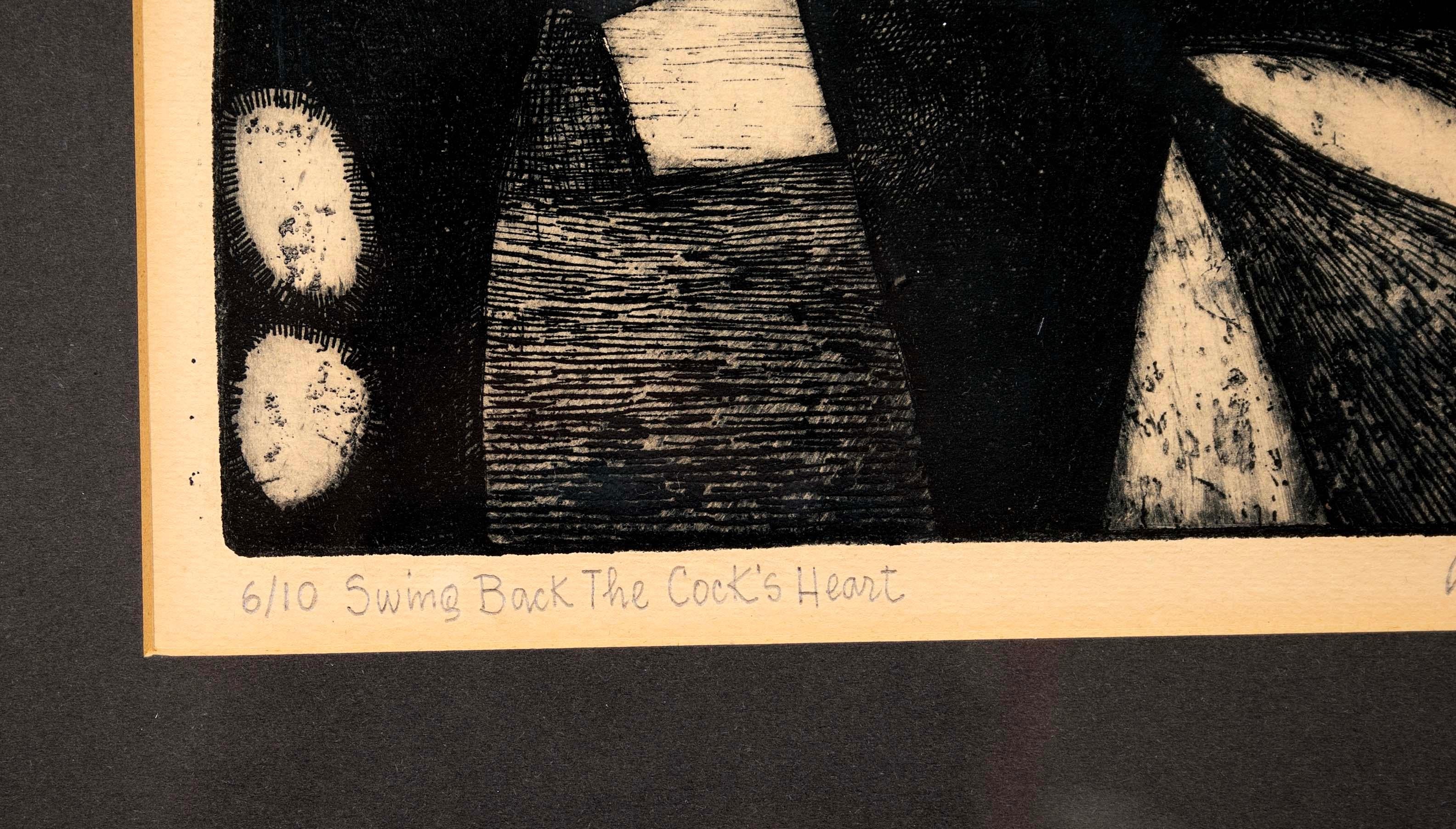 Julio daCunha Swing Back the Cock's Heart Engraving Etching on Paper 6/10 1960s For Sale 2