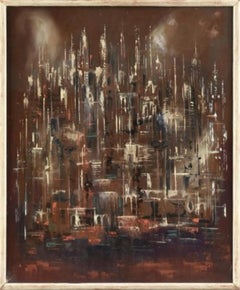 "City East" Julio De Diego, Spanish Modernist Composition, Abstracted Cityscape