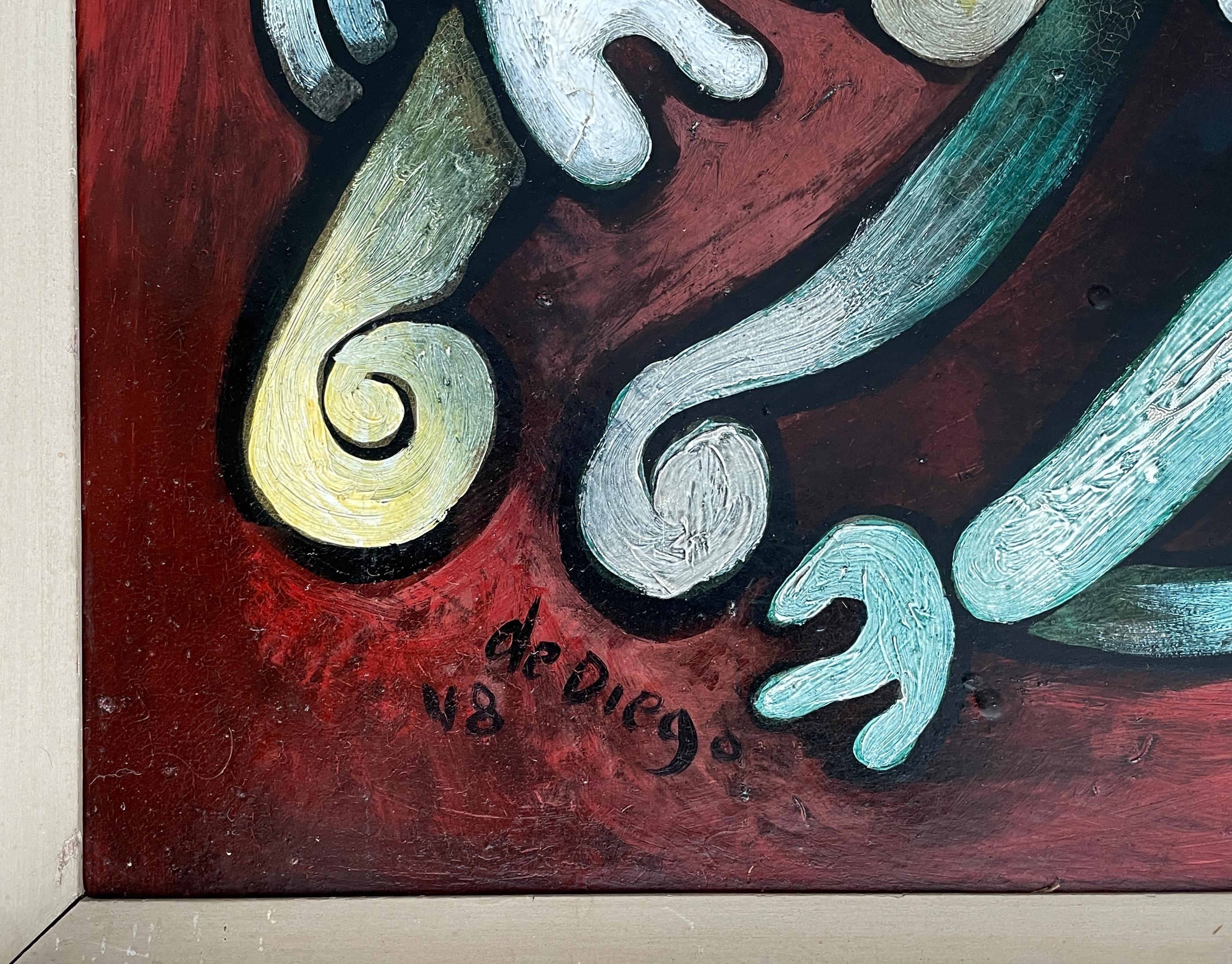 The Magician oil and tempera painting by Julio de Diego For Sale 1