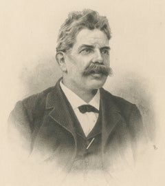 Júlio de Vilhena, Portuguese Jurist and Politician, Antique Engraved Portrait
