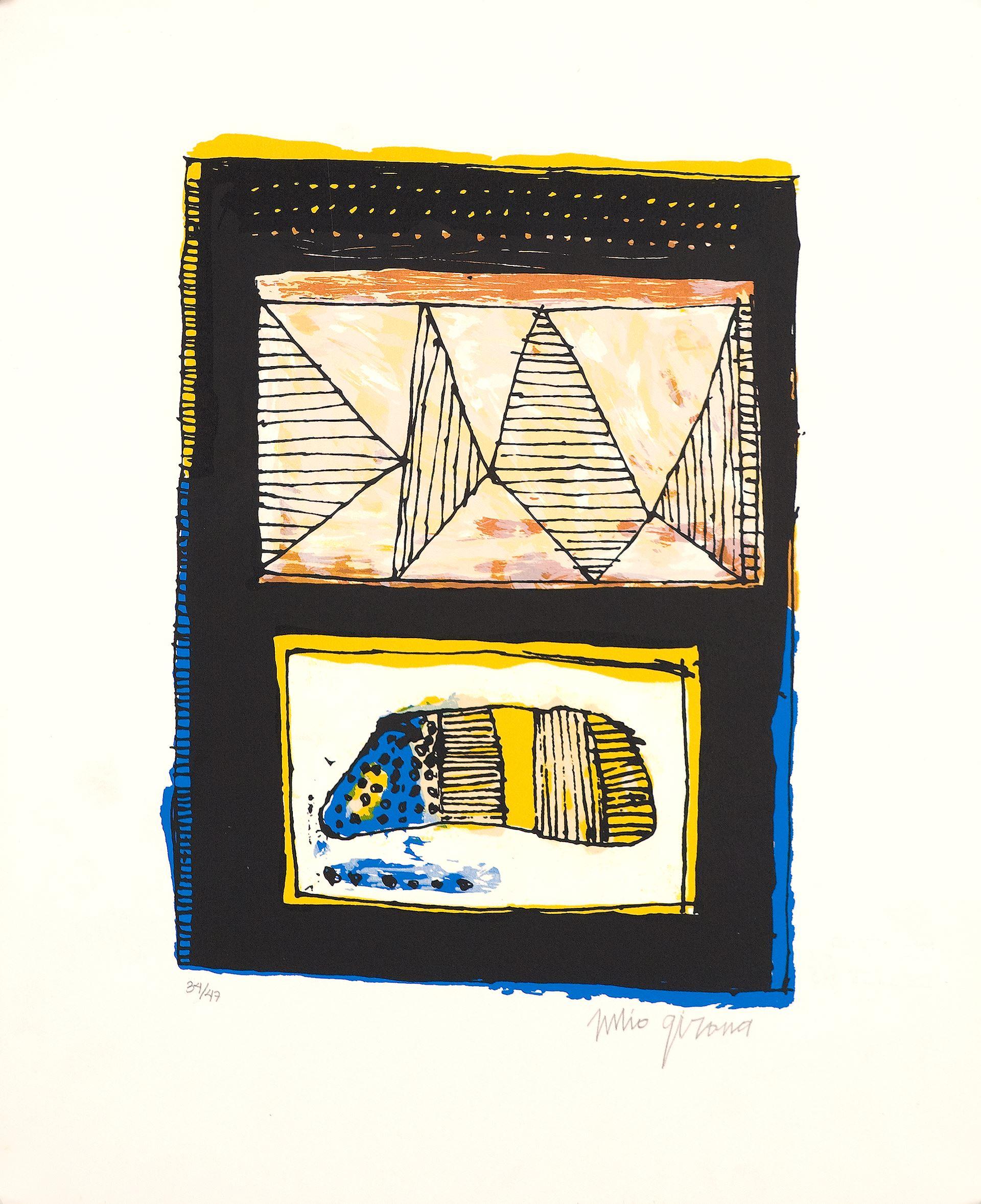 "Julio Girona (Cuba, 1914-2002)
'Paisajes mentales', 1999
silkscreen on paper
19.7 x 14.2 in. (50 x 36 cm.)
Edition of 47
ID: GIR1066-005-047"

"Julio Girona is a Cuban artist who has worked in various media, including painting, drawing,