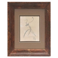 Vintage Julio González Hand Signed Drawing, 1936