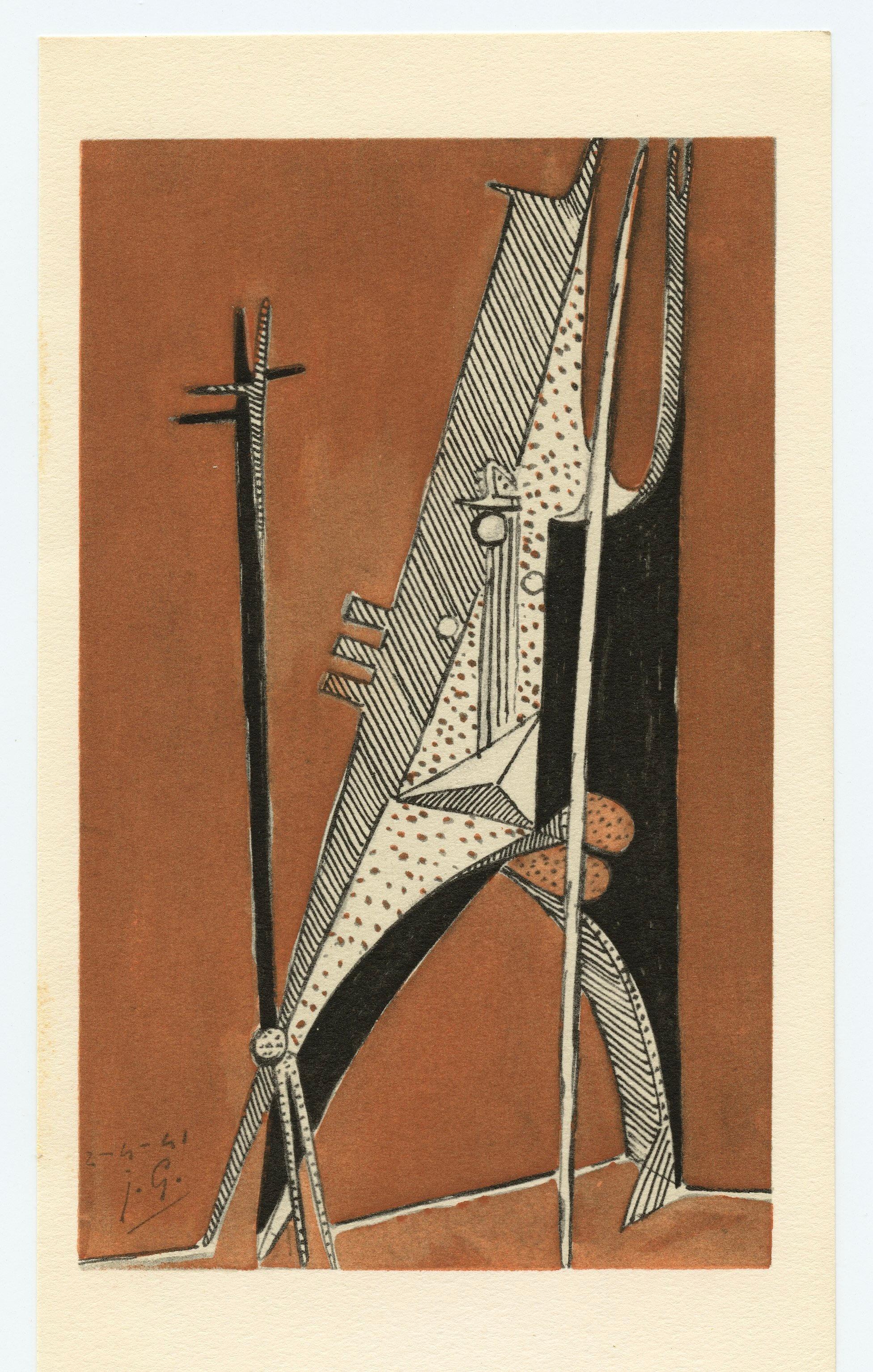 (after) Julio Gonzalez - "Le Guerrier" pochoir